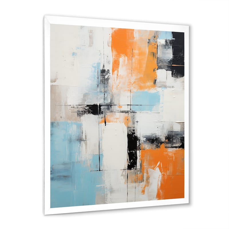 Designart "Cubist Visions Deconstructed Minimalism" Abstract Painting Framed Canvas Wall Art